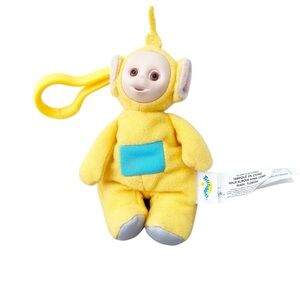 Vintage 1999 Burger King Teletubbies Laa Laa Plush Toy with Clip